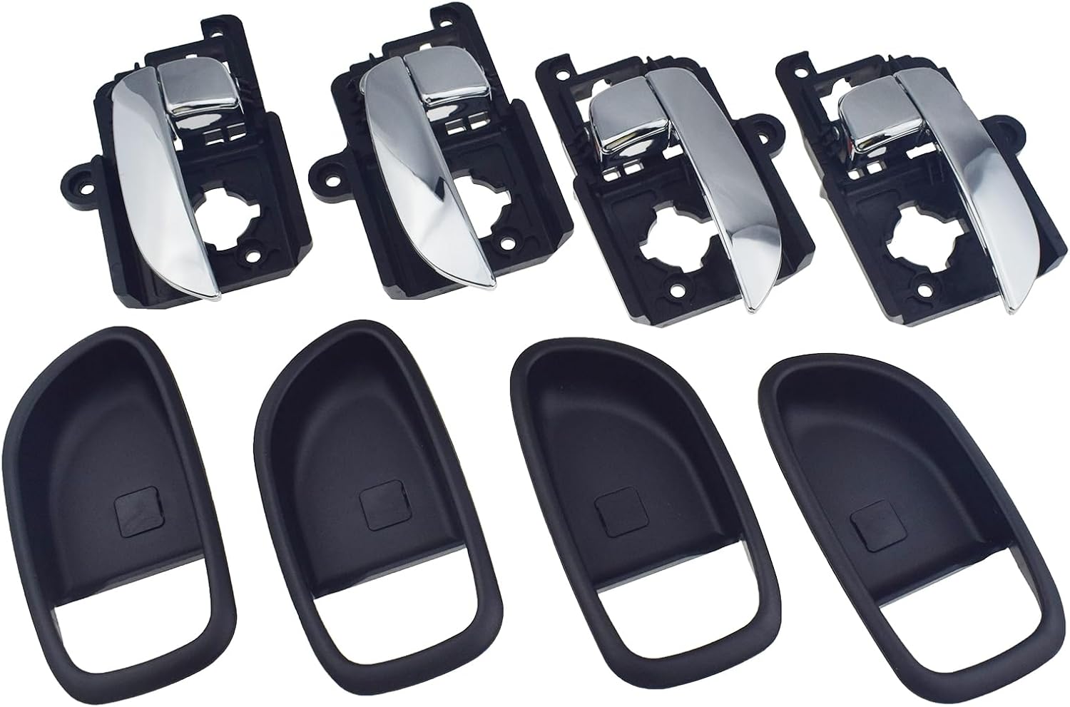 Set of 4 Interior Door Handles & Bezels FL FR RL RR For Hyundai Elantra 2009-2010 2.0L I4