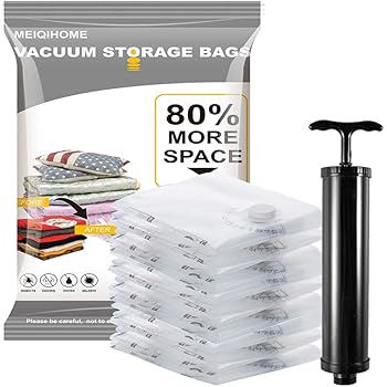 Amazon Meiqihome ふとん圧縮袋 布団圧縮袋 6枚組 130 100cm 手動ポンプ付き 掃除機対応 防塵防湿 虫 臭い カビ ダニ対策 衣類 圧縮袋 布団 収納 引越し 衣替え 出張 旅行 真空パック 圧縮袋 オンライン通販