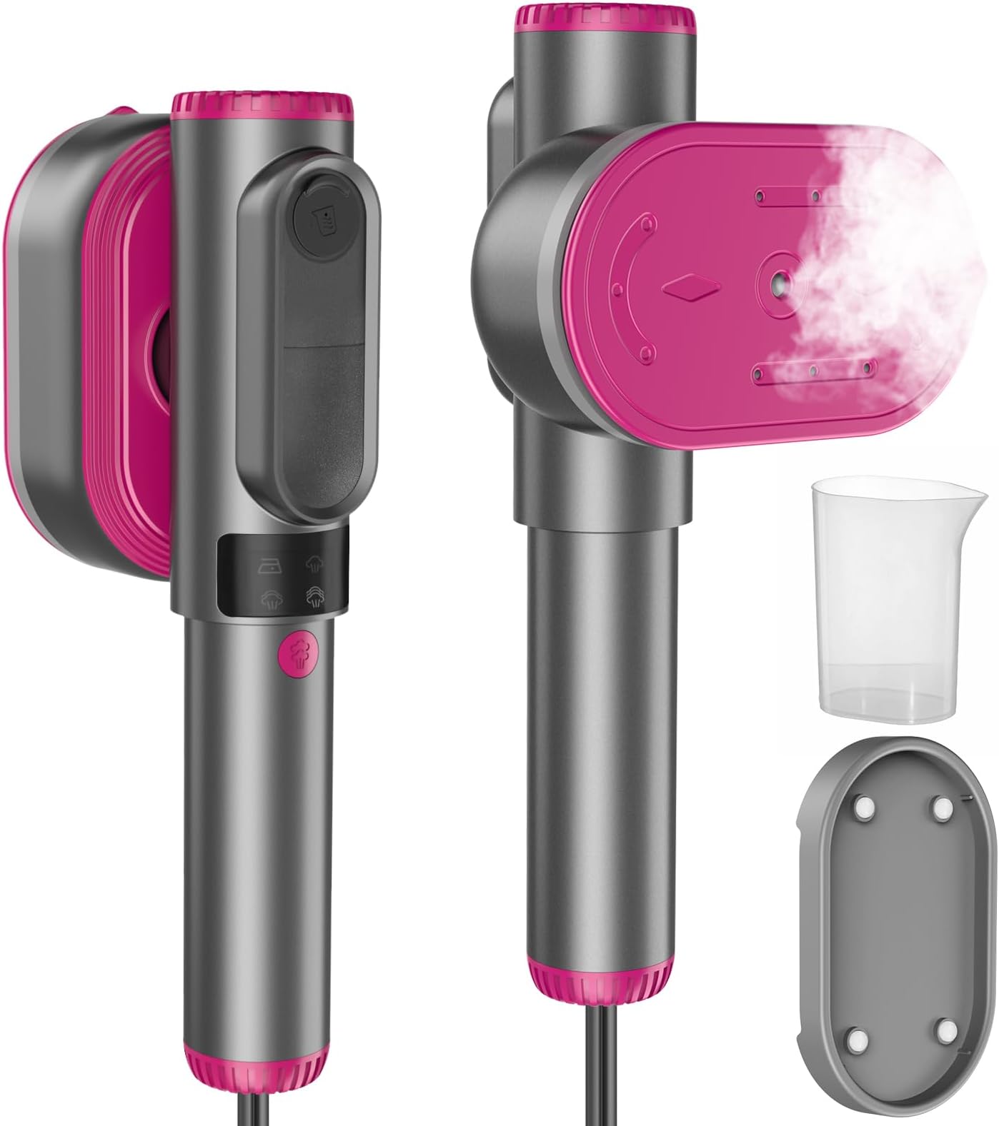 Handheld Portable Steamer for Clothes - LCD Display, Dual Function Wet/Dry Iron, 15s Heat-up, Rotatable Head - Home Travel Use clothes steamer