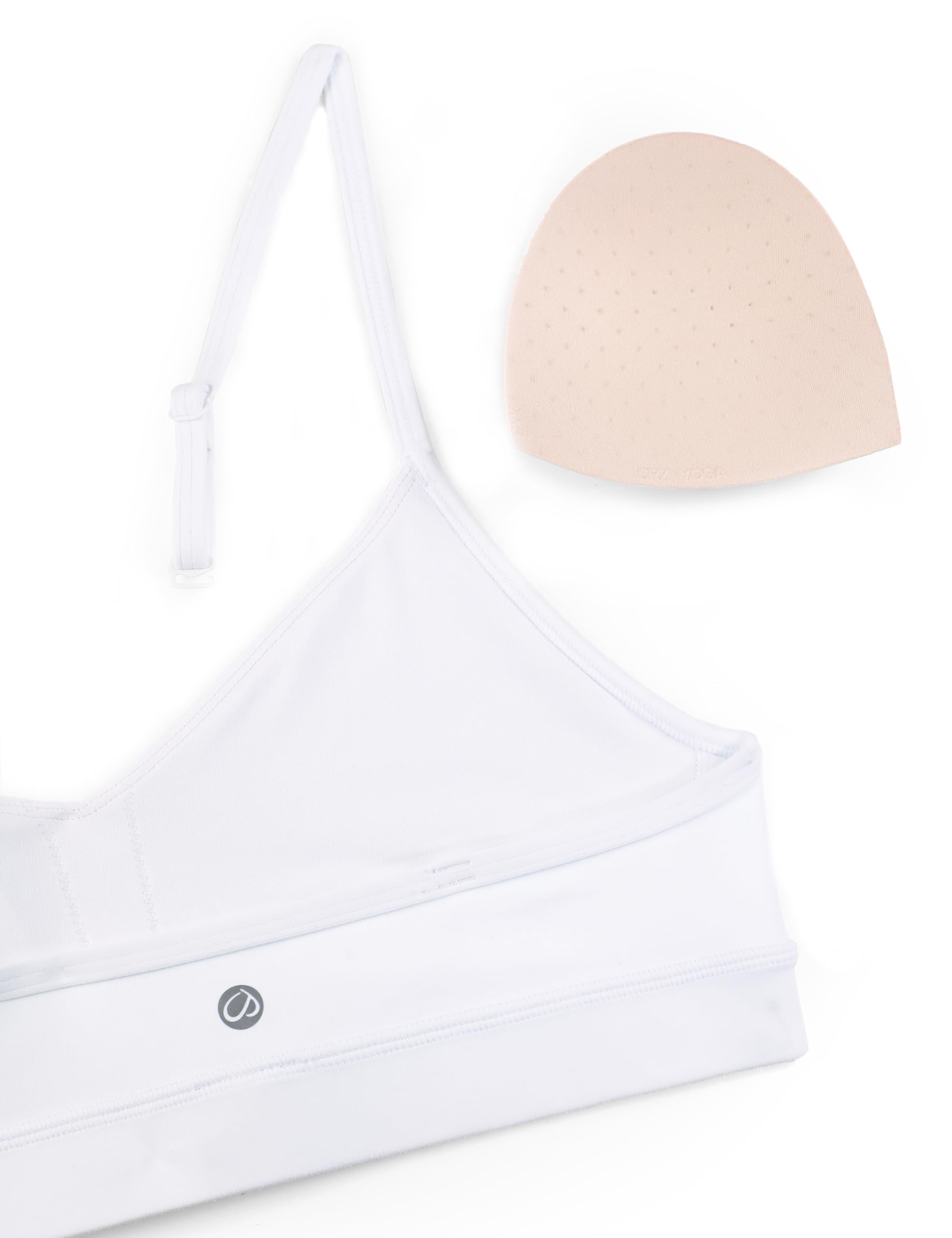 CRZ YOGA Damen Butterluxe V-Ausschnitt Sport BH Gepolstert Ohne Bügel Yoga Bra Verstellbar Spaghetti Träger Workout Crop Tops