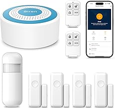 PGST Home Alarm System,WiFi Home Security System with Instant Tuya App Alerts,8 Pieces Door Alarm Kits Siren Hub with Moti...