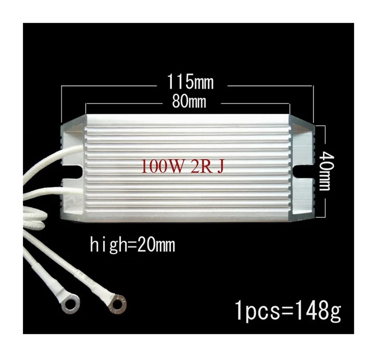 Kit resistenze 100 W 1 k 75 100 200 500 10 6 80 50 30 4 0,5 Ohm Filo Avvolto in Alluminio Resistenza Resistenza di frenatura 5% 10 Pezzi (Color : 1pc, Size : 1 Ohm)