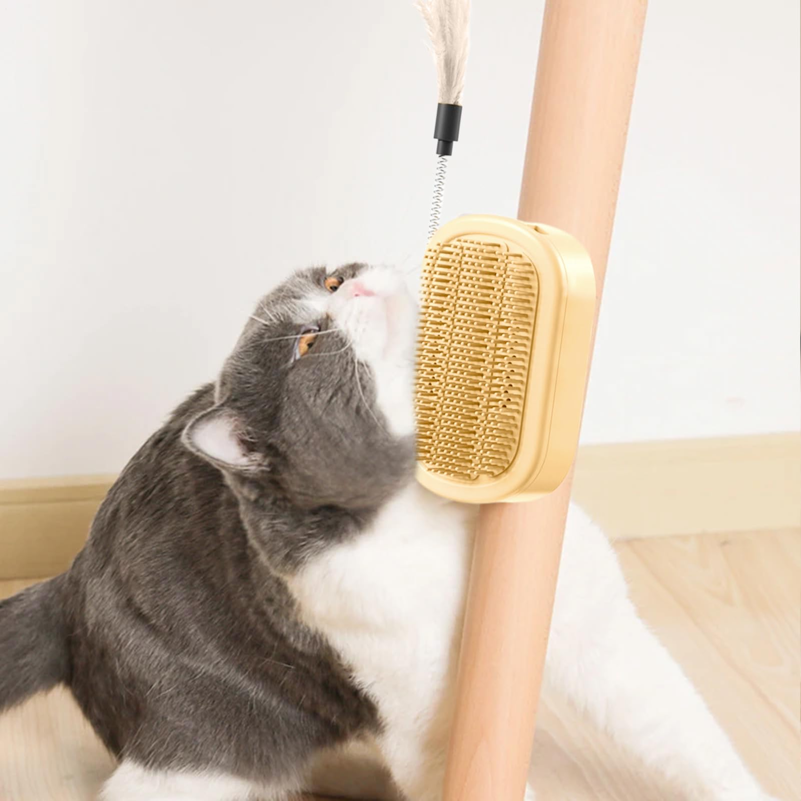 Kratzecke für Katzen – Eckkratzer mit Selbstwaschlappen und Katzen | Pflegezubehör für Tiere Massagekamm für Möbel Haus Sofa Tisch Kätzchen Kaninchen Innen