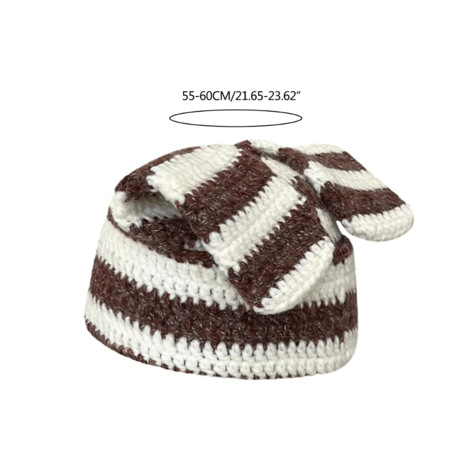 SiVaji Strickmützen Hüte Mützen Caps Beanie Handgemachte Gestreifte Beanie Mütze Stricken Winter Warm Outdoor Winddicht Kopfschmuck