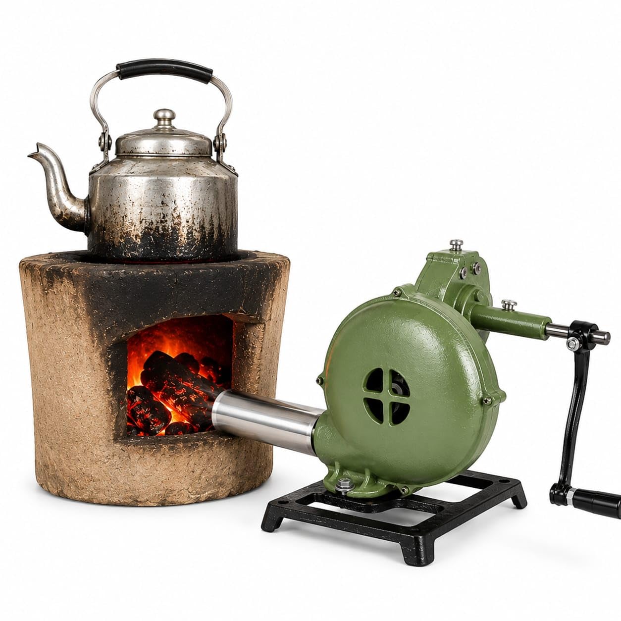 Jivinex Hand Blower Machine for Fire – 25 Heavy-Duty Cast Aluminium Blacksmith Coal Forge Blower Machine & Quiet Operation & Oil Ports – Ideal for Blacksmithing, Tandoors, Chulhas, BBQ & Camping-image-26