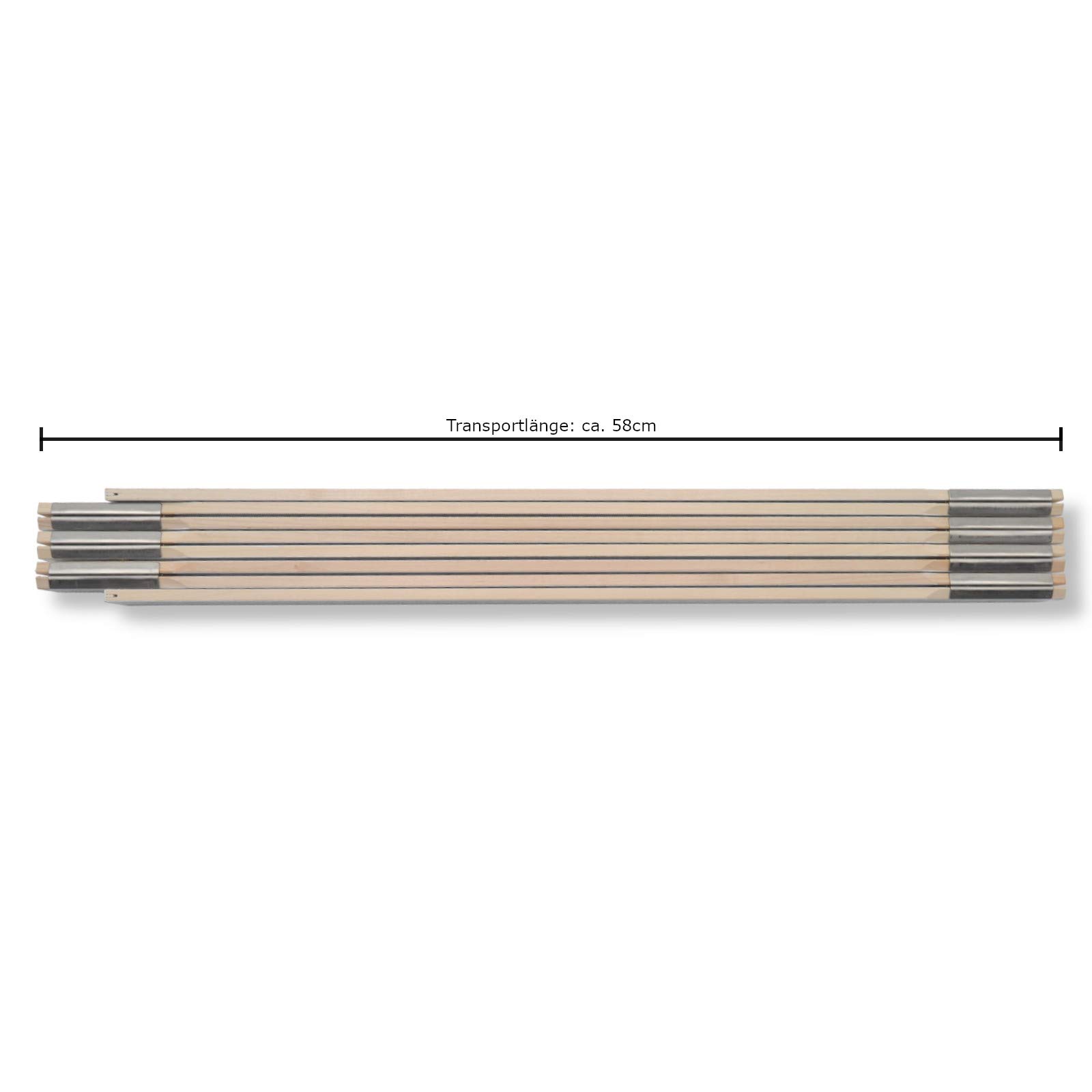 DEWEPRO® Spezial Gliedermaßstab 4m mit Duplexteilung - Holzmeterstab 500 cm Zollstock - Meterstab aus Hartholz in weiß