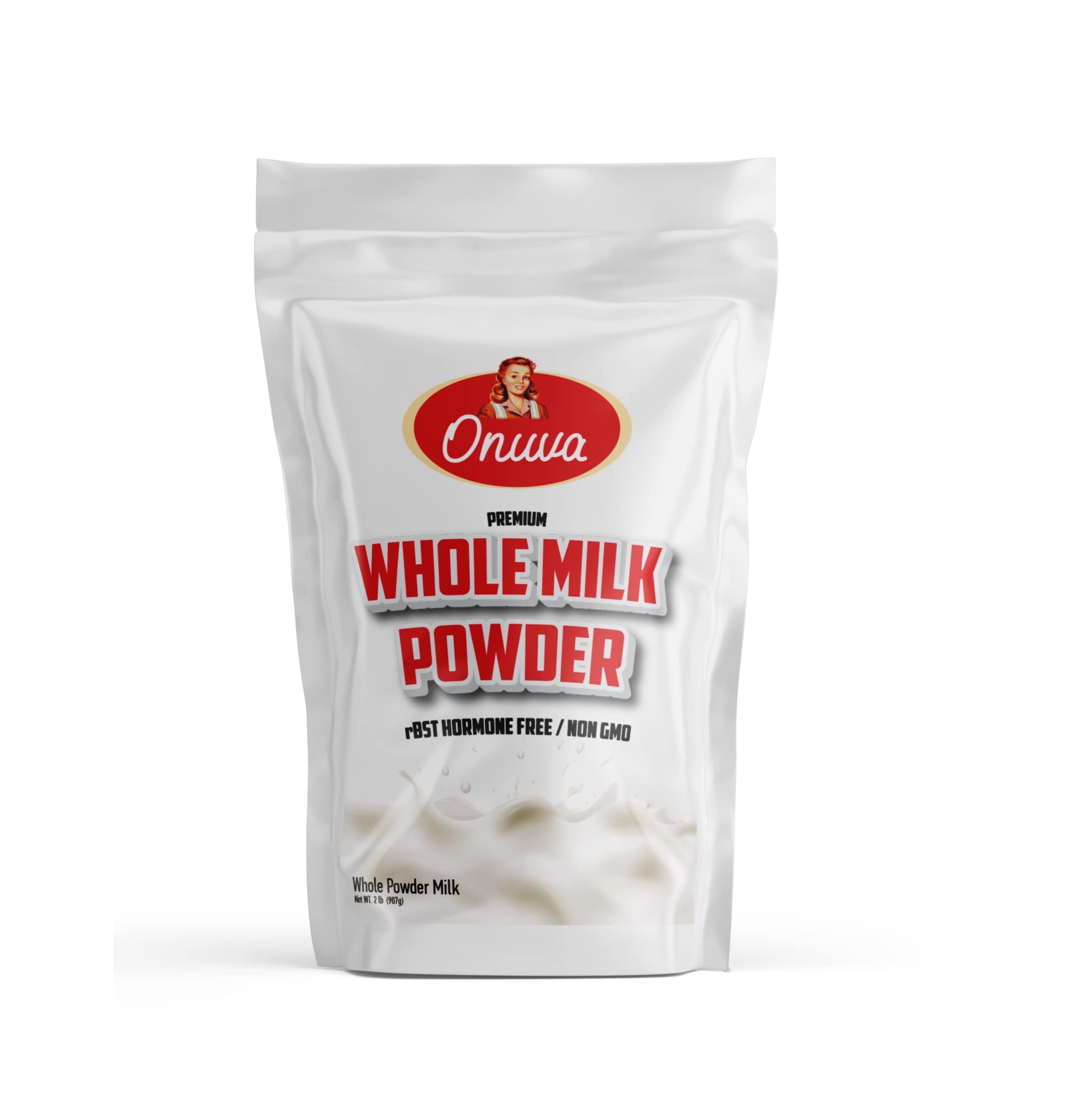 Whole Milk Powder by Onuva -2lb (907 g) - 100% Non-GMO, rBST Hormone-Free, Gluten-Free & Nut-Free - Pantry Staple, Baking Ready, Great for Travel, and Reconstituting