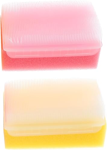 Material de esponja premium 2 unids Cepillo táctil para niños Cepillo de masaje del cuero cabelludo Cepillo de masaje corporal Scrubber Shampoo
