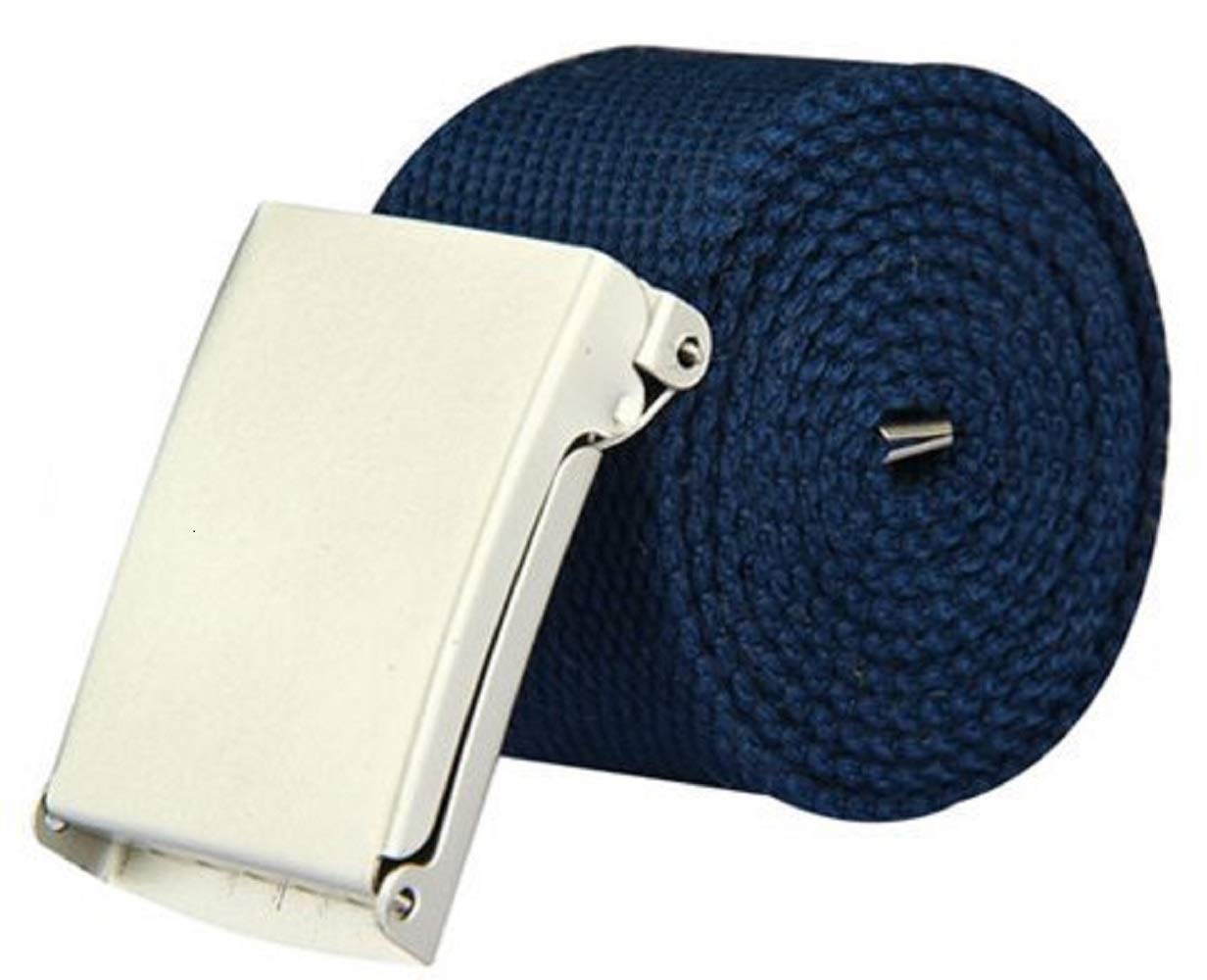 The Leather Emporium Unisex Blue Mens Plain Webbing Canvas Belt 52 Inch