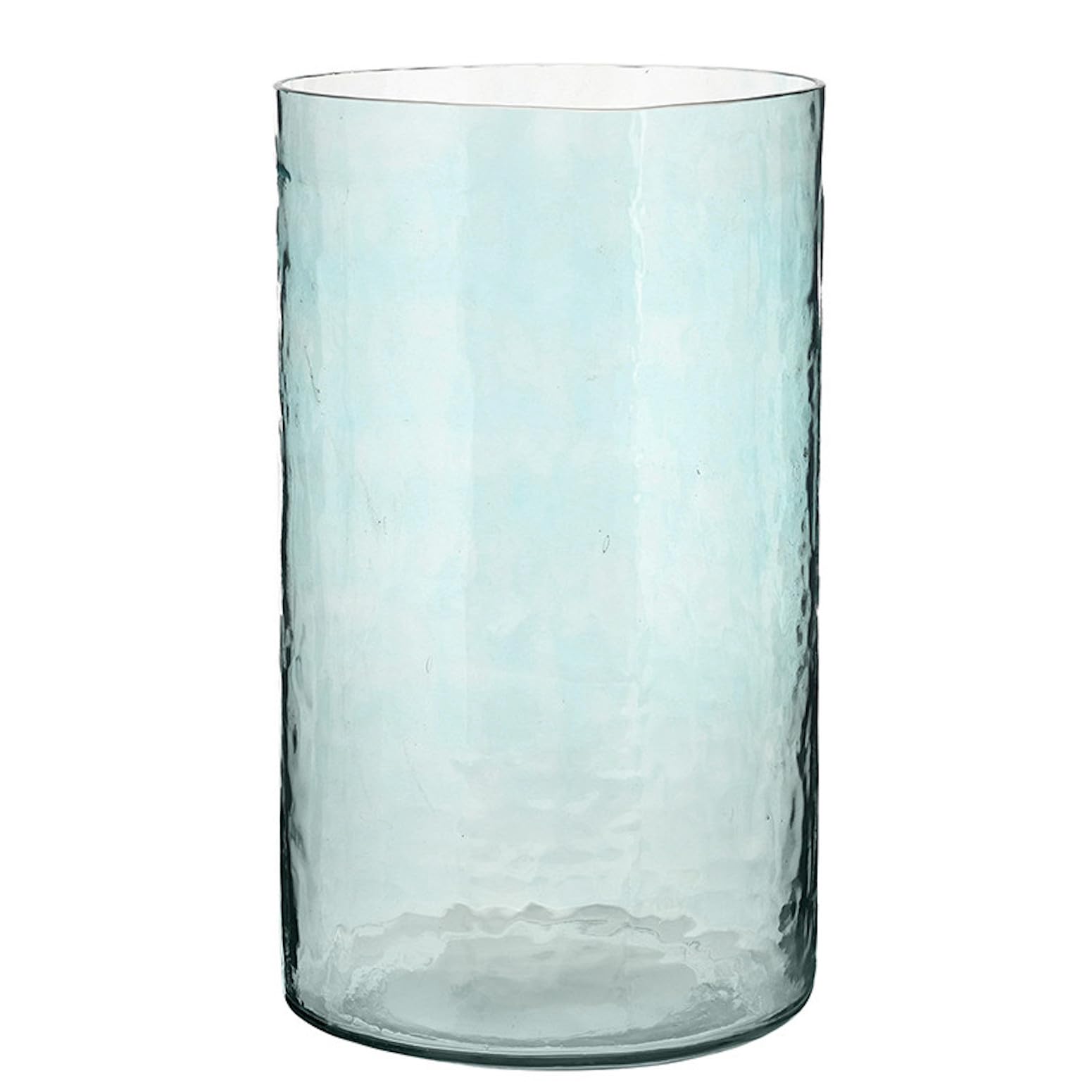Santa Barbara Design Studio Candleholder Hammered Glass Candle Holder, Blue, Large - 12" Tall x 7" Diameter