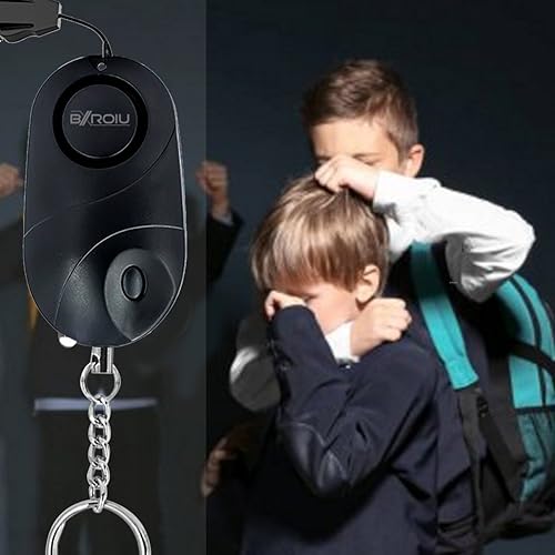 Miniatura 6 de Sirena de alarma personal de emergencia de autodefensa con luces LED, alarma de seguridad para mujeres, niños y ancianos (oro rosa + negro)