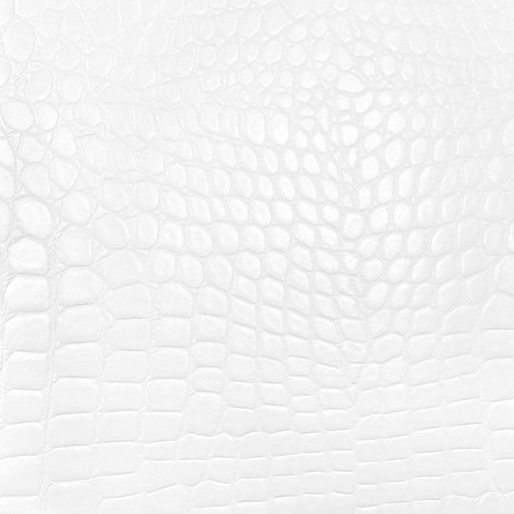 Vinyl Faux Fake Leather Pleather Embossed Shiny Crocodile Fabric Sold by The Yard White Fake Leather 54 Inch Fabric by The Yard