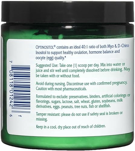 Miniatura 3 de Vitanica Optinositol - Apoyo a la ovulación con mio-inositol y D-Chiro inositol - Suplemento de salud para mujer con 4000 mg de polvo de