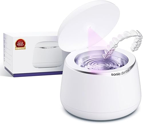 Sonic Pro - Cápsula de limpieza dental, máquina limpiadora ultrasónica de retenedores de 43 kHz para dentaduras, protectores bucales, aparatos