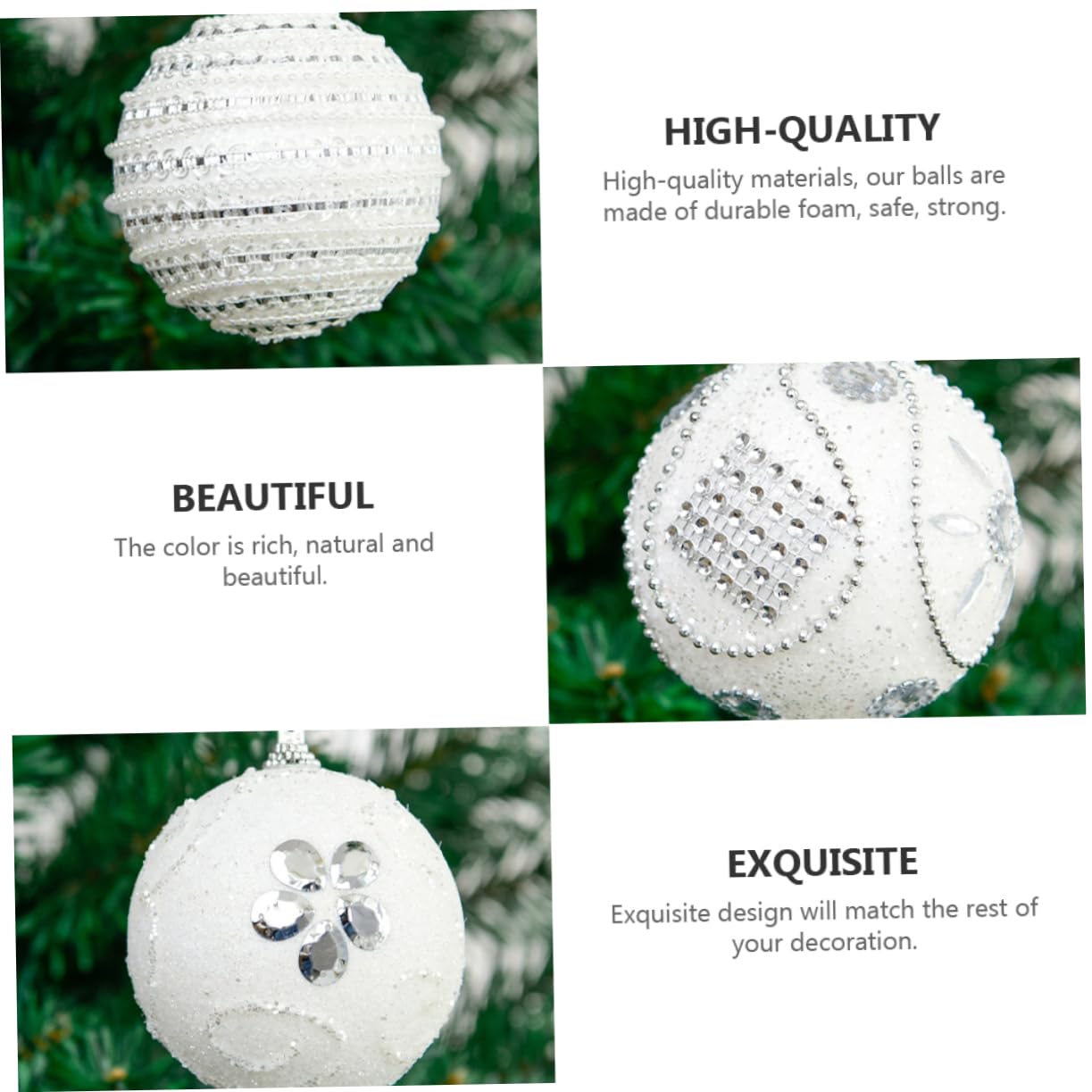 Alipis 15 Piezas Bolas de Navidad Adornos navideños con Bolas de Nieve Bolas de árbol de Navidad con Purpurina Christmas Tree Xmas Tree decoración del árbol de Navidad Party Decoration :