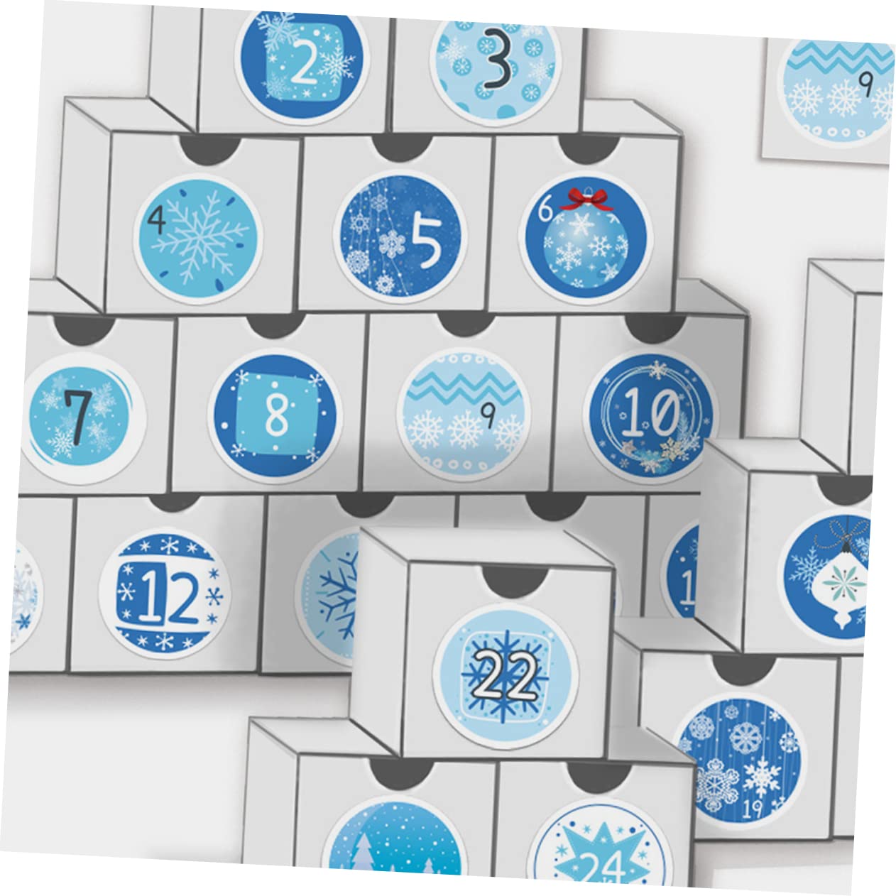 PRETYZOOM 140 Fogli Adesivi del calendario di Natale adesivi con i numeri del calendario dell'avvento adesivo numero conto alla rovescia di natale adesivi natalizi stickers natalizi Blue
