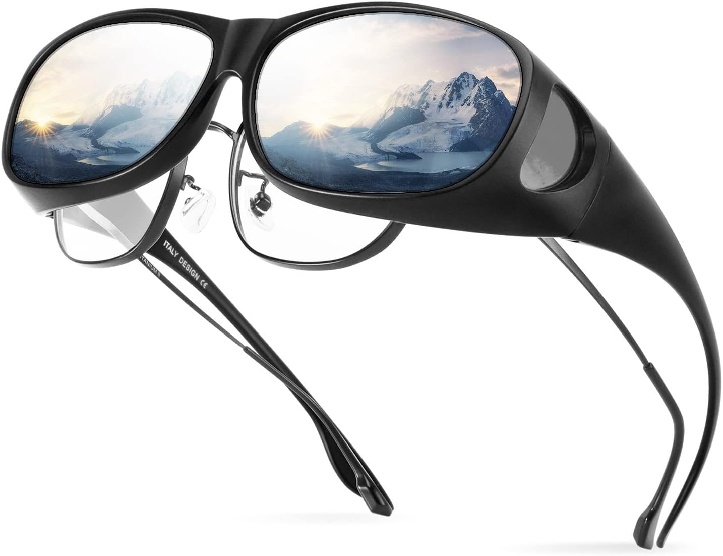 BloomoakPolarized Over Glasses Anti-Glare UV 400 Protection for Men Women - Fit Over Glasses/Suit for Driving/Fishing/Golf