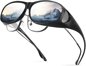 Bloomoak Polarized Over Glasses Anti-Glare UV 400 Protection for Men Women - Wrap Around Sunglasses/Fit-Over Prescription - Suit for Driving/Fishing/Golf