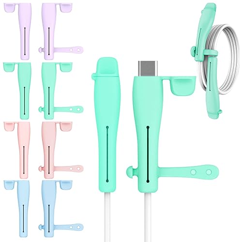 Protector de cable para cargador de teléfono, 4 protectores de cable de silicona para cargador de iPhone, protector de cable de datos 2 en 1 y