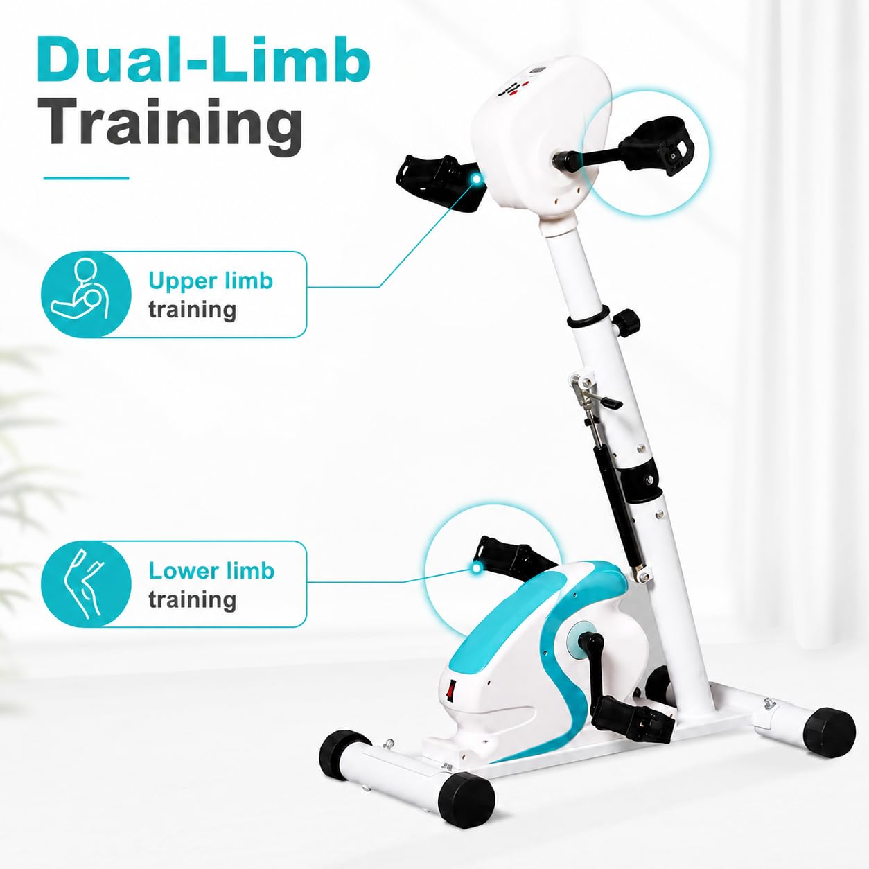 Home Elektryczny rower treningowy, ćwiczenie pedałowe z wyświetlaczem LCD, Elektryczna maszyna rehabilitacyjna dla osób starszych i niepełnosprawnych, idealny do treningu odwykowego w domu