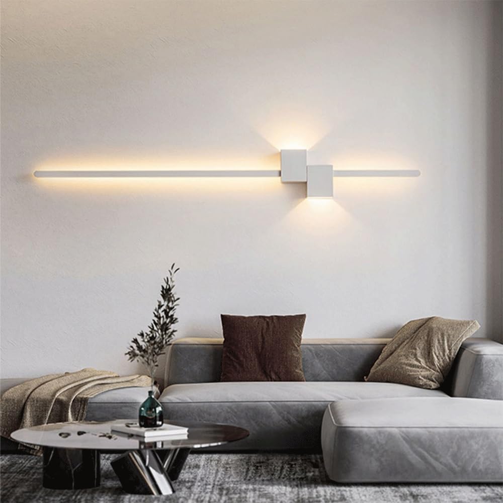 Applique murale LED blanche en aluminium au design de bande minimaliste
