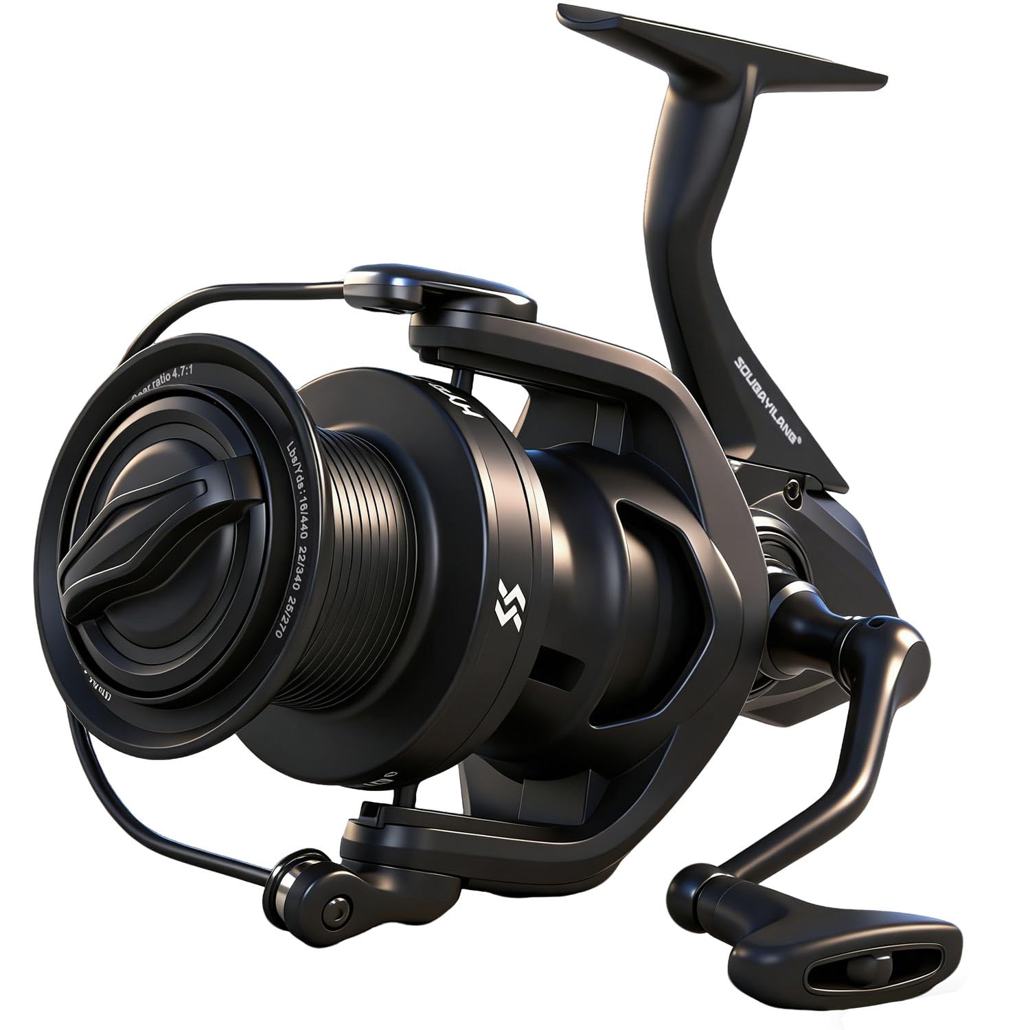 Sougayilang Carp Reel Feeder Reel Fishing Reel, 94cm Line Retriever, Aluminium Spool, Smooth Quick Drag System, 6+1BB, 4.7:1 Gear Ratio, Lightweight Design for Carp Fishing