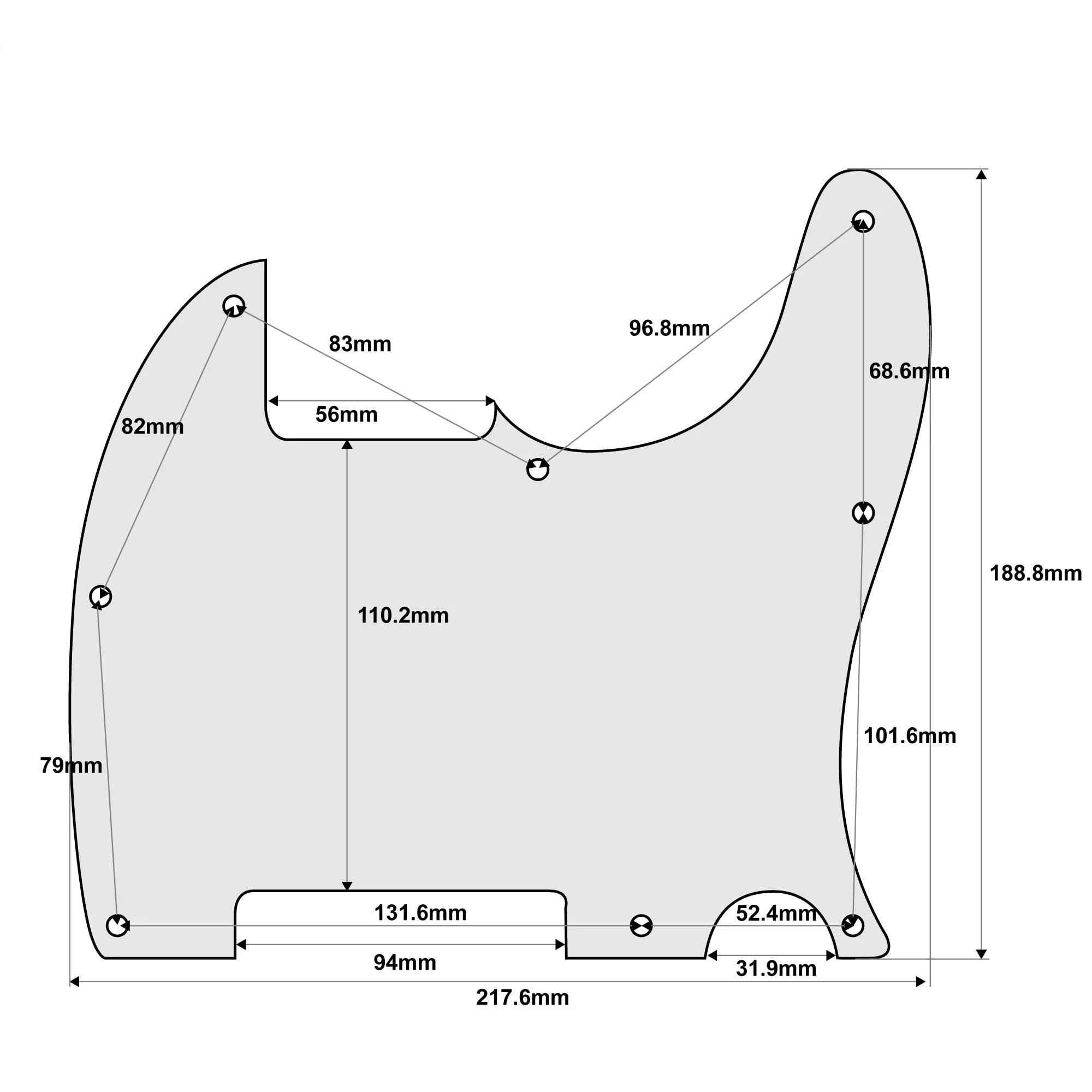 Standard Pickguard do gitary elektrycznej Standardowa Maskownica Do Gitary Elektrycznej H Z 8 Otworami Trwała I Łatwa W Montażu(4ply Red)
