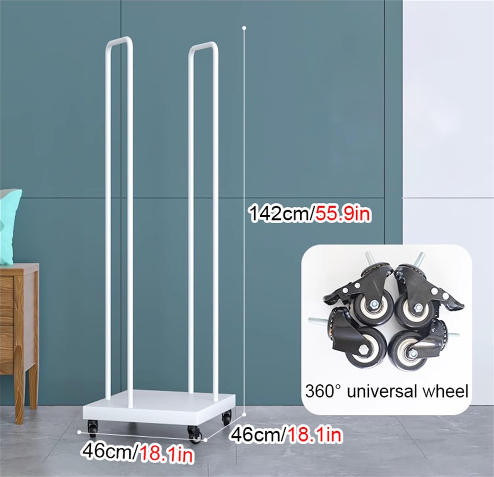 WDJBPSH Floor Pillow Holders for Storage, Heavy Duty Decorative Pillow Holder Rack for Retail Store/Bedroom/Living Room, Commercial Throw Pillow Ladder Shelf with Wheels