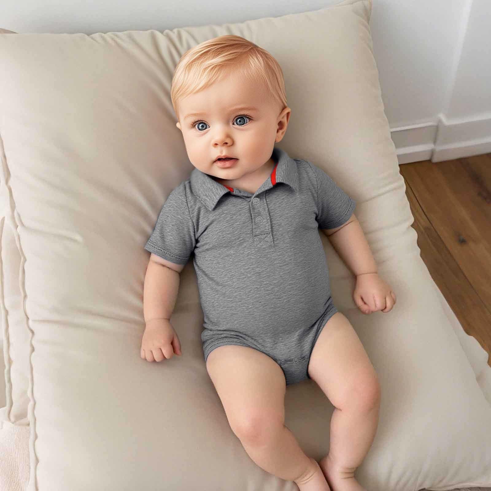 Generisch Pelele de manga corta para niños como elegante -Camisas Ropa de bebé Ropa de bebé de algodón suave para recién nacidos