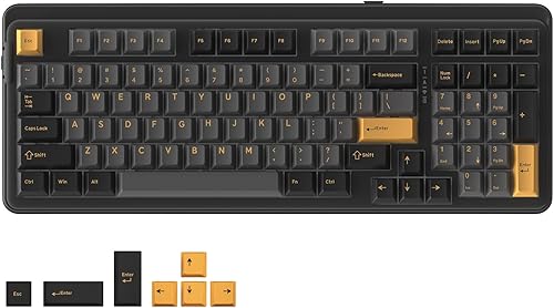 DAREU EK98pro Teclado mecánico inalámbrico, 96% teclado cremoso para juegos con teclado numérico, Tri-Mode BT2.4GHzUSB-C, interruptores lineales