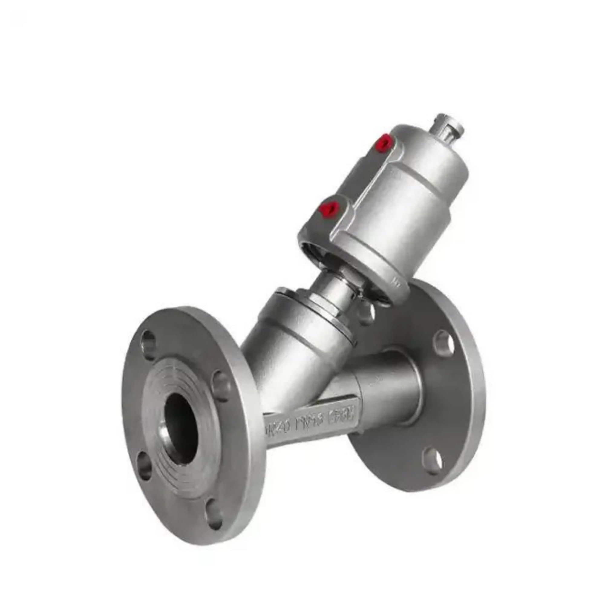 HDPHCRIUN DN20 Stainless Steel Pneumatic Flange Angle Seat Valve High Temperature Resistant Corrosion Steam Y Type Cut Off