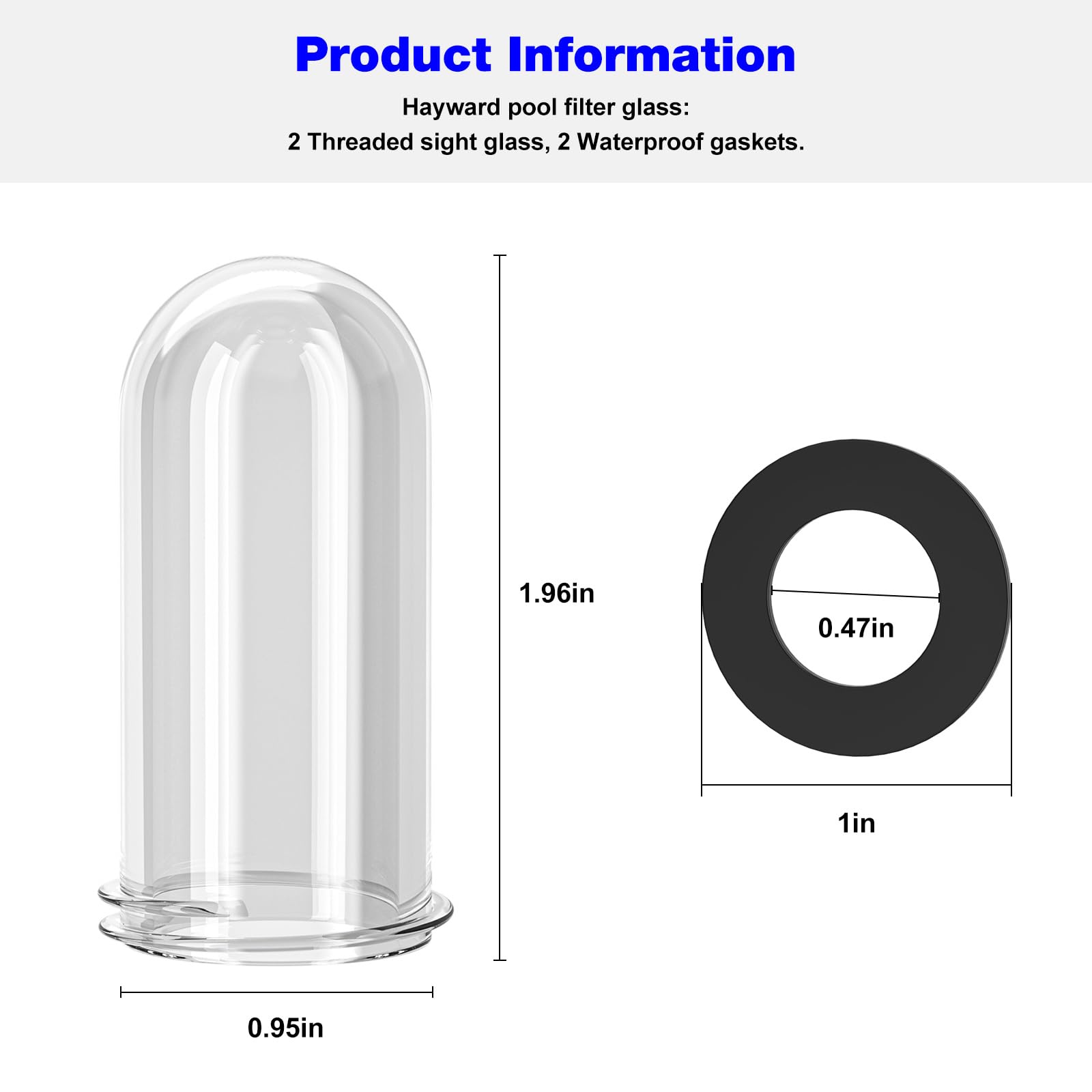 Filtro a sabbia SPX0710MA per Hayward Pool Filter Sight Glass, ricambio Hayward Pool filtro a sabbia parti SP0710, SP0711, SP0711, SP0712, SP0714T, SP0715, SP0716 con guarnizione O-Ring
