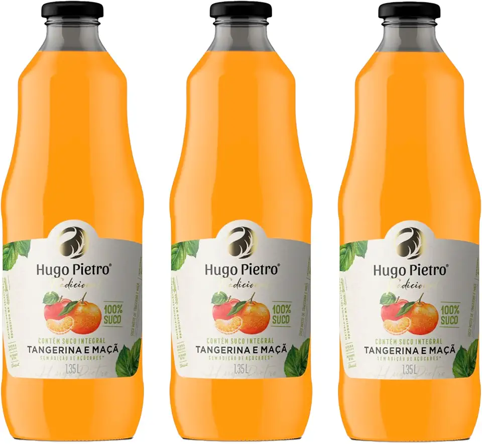 Suco Integral 1,35L - Hugo Pietro (3 Unidades, Tangerina e Maçã)