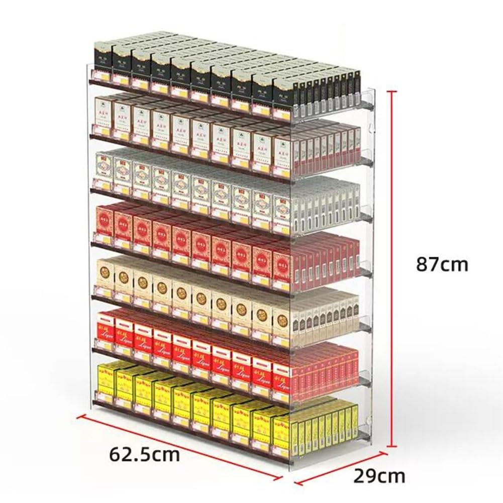 exproyzk Zigarettenständer - Streichholzschachtel-Display - Zigaretten, Zigarren, Süßigkeiten Display-Ständer - Laden-Display-Regale - Wand- Oder Thekendisplay (Farbe : klar, Größe : 62.5x29x87cm)