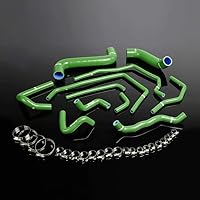 Vista 9 de PIT66 Kit de manguera de radiador de silicona, compatible con Impreza WRX GDA/GGA STi GDB/GGB EJ20 2002-2007 rojo con abrazaderas