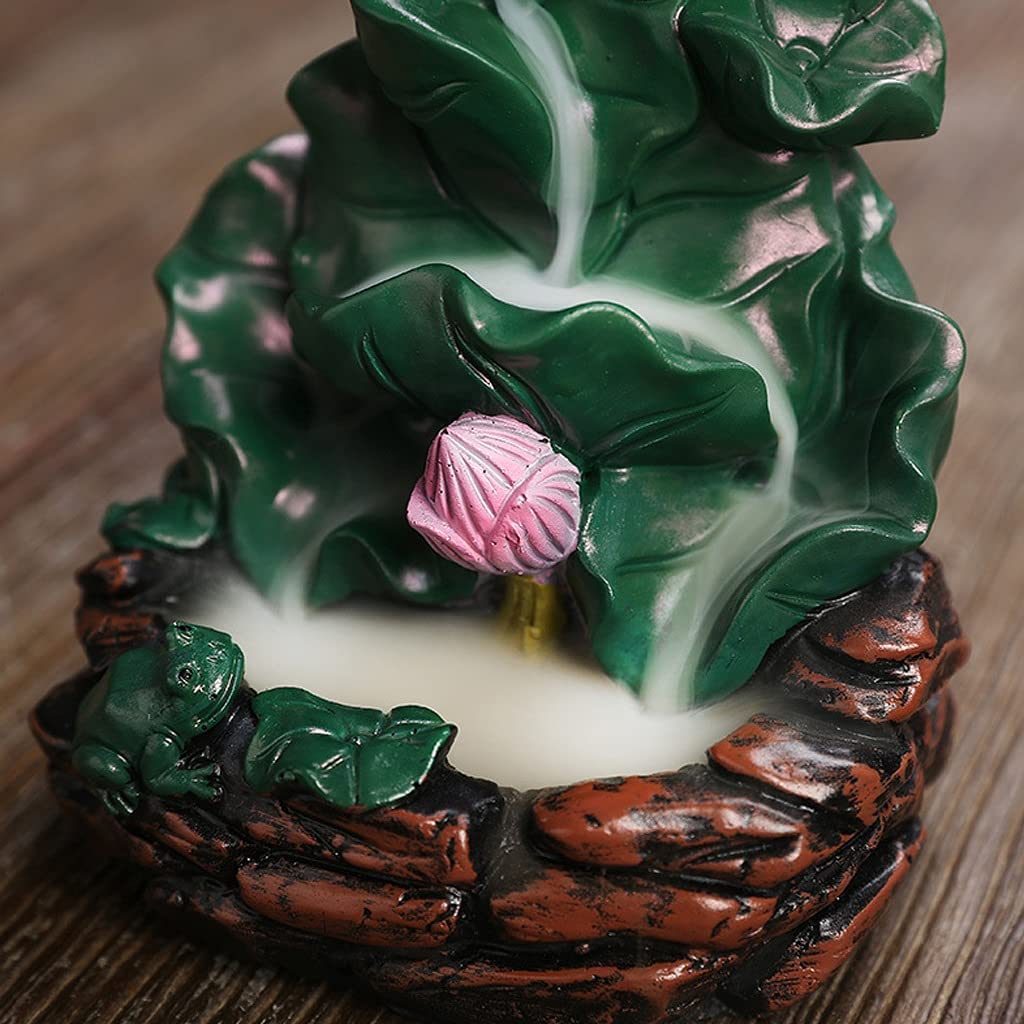Porta Incenso Bruciatore Incenso Bruciatore Di Incenso A Riflusso In Resina Foglia Di Loto Bruciatore Di Incenso A Cascata In Ceramica Home Decor Aromaterapia Incensiere Portaincenso Per Famiglia