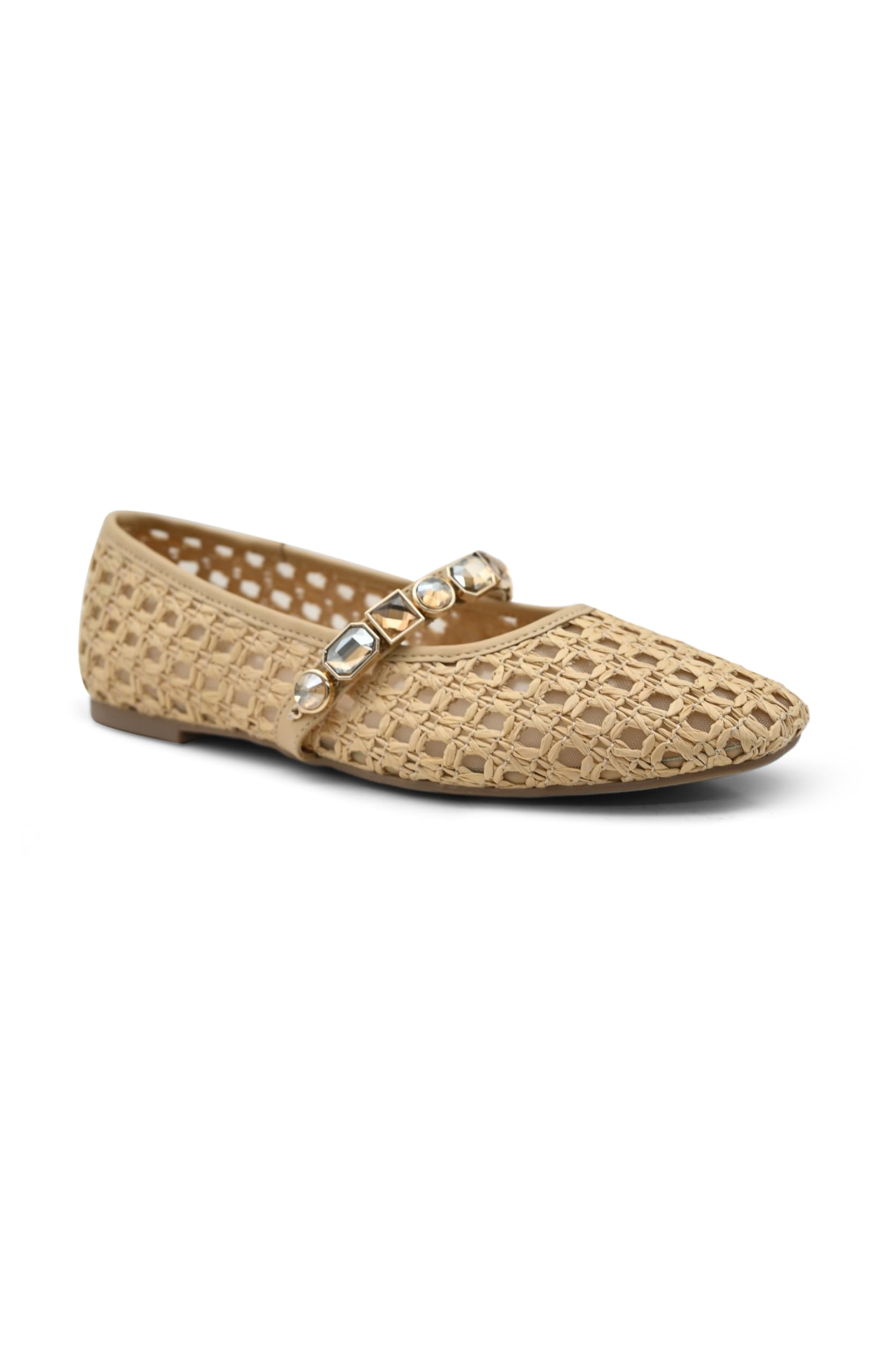 Ballerine Donna Nude In Elegante Rafia Intrecciata Loafer | Arezzo