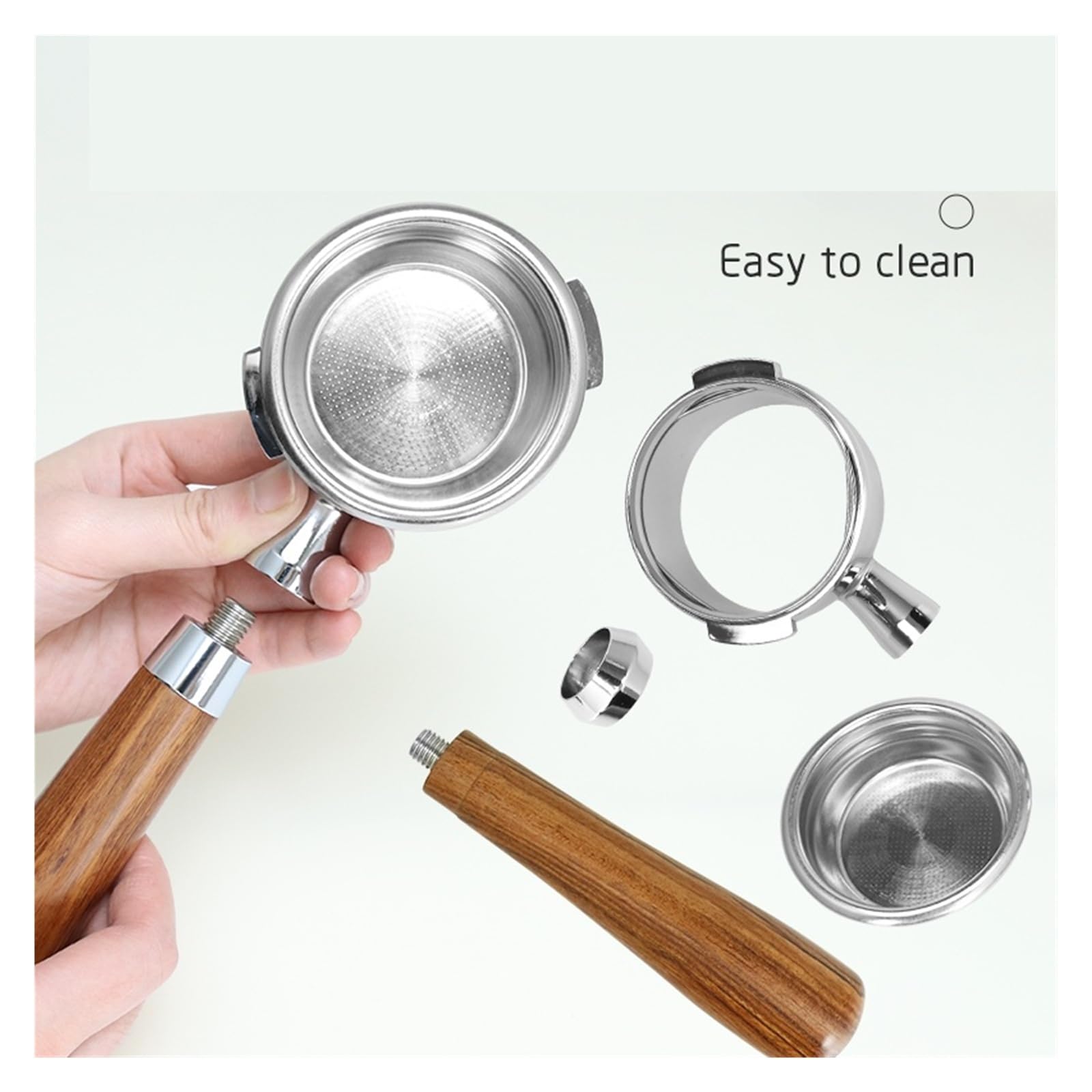 Taza De Filtro Sin Fondo For Café, Herramienta De Barista Con Mango De Madera Maciza, Accesorio For Máquina De Café Expreso, 58mm. Compatible Con Gaggia Clásico.(Red Wood Handle A)