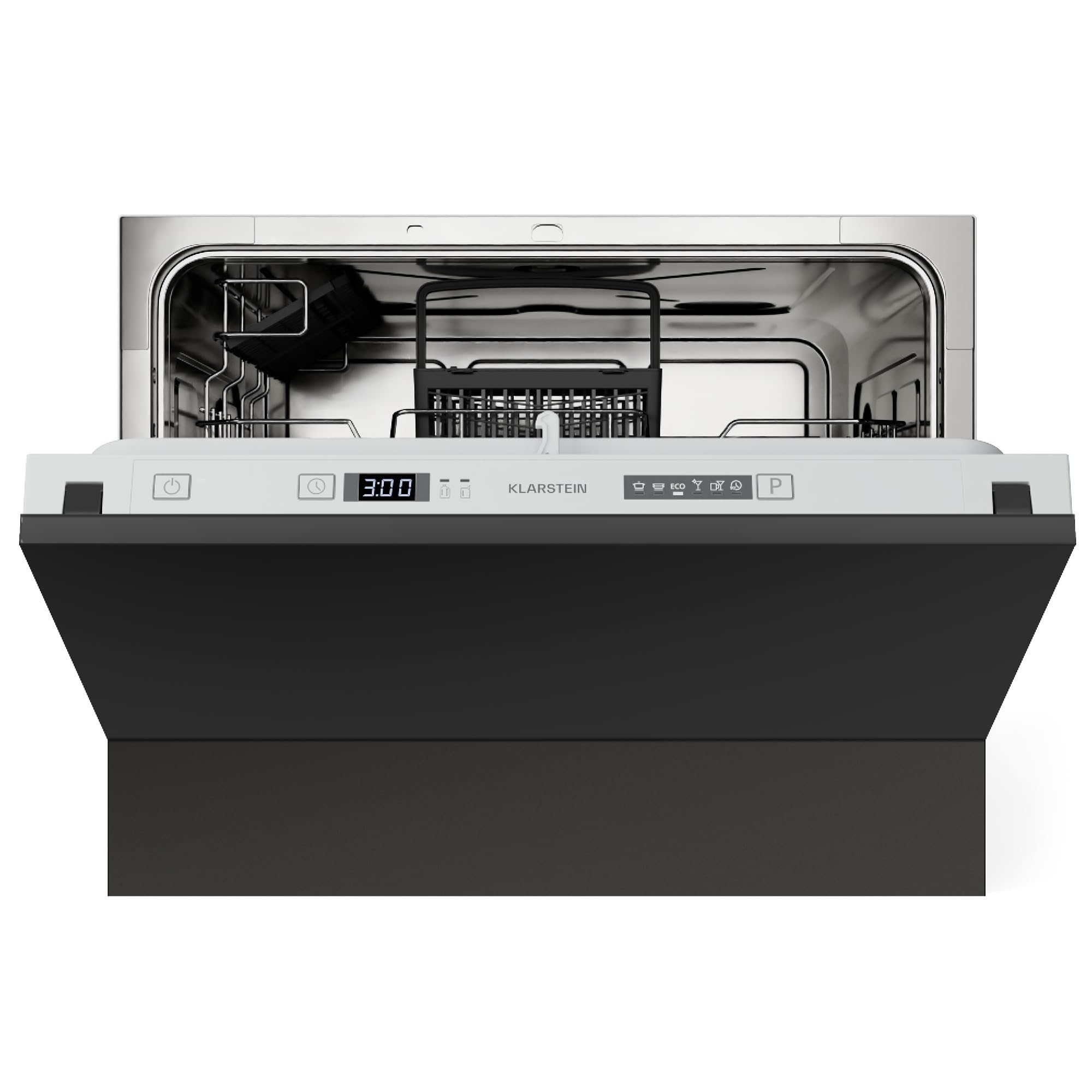 Klarstein Einbau-Geschirrspüler - Kompaktes 45-cm-Modell, 6 Gedecke, UV-Hygiene, AquaStop, Energieeffizienzklasse D, Leise 49 dB, Intuitive Bedienung