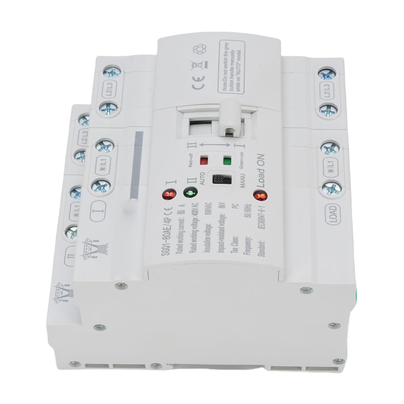 Keenso 4P Automatic Transfer Switch 80A Robust Construction for Reliable