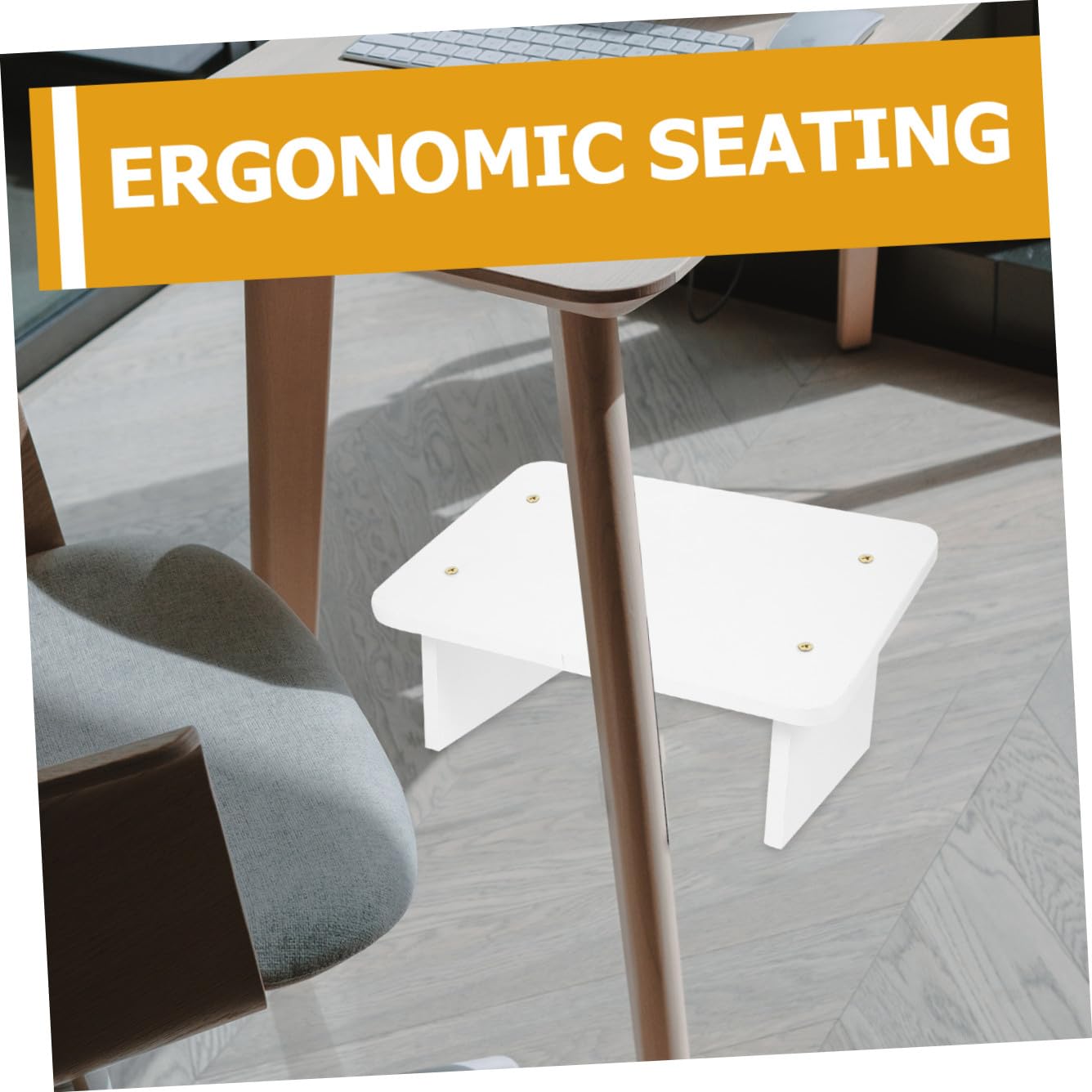 FOMIYES Sgabello Poggiapiedi Antistress in Legno 30 Cm Inclinazione Ergonomica, Poggiapiedi da Ufficio e Casa per Adulti, Supporto Anti-affaticamento per Postura Corretta