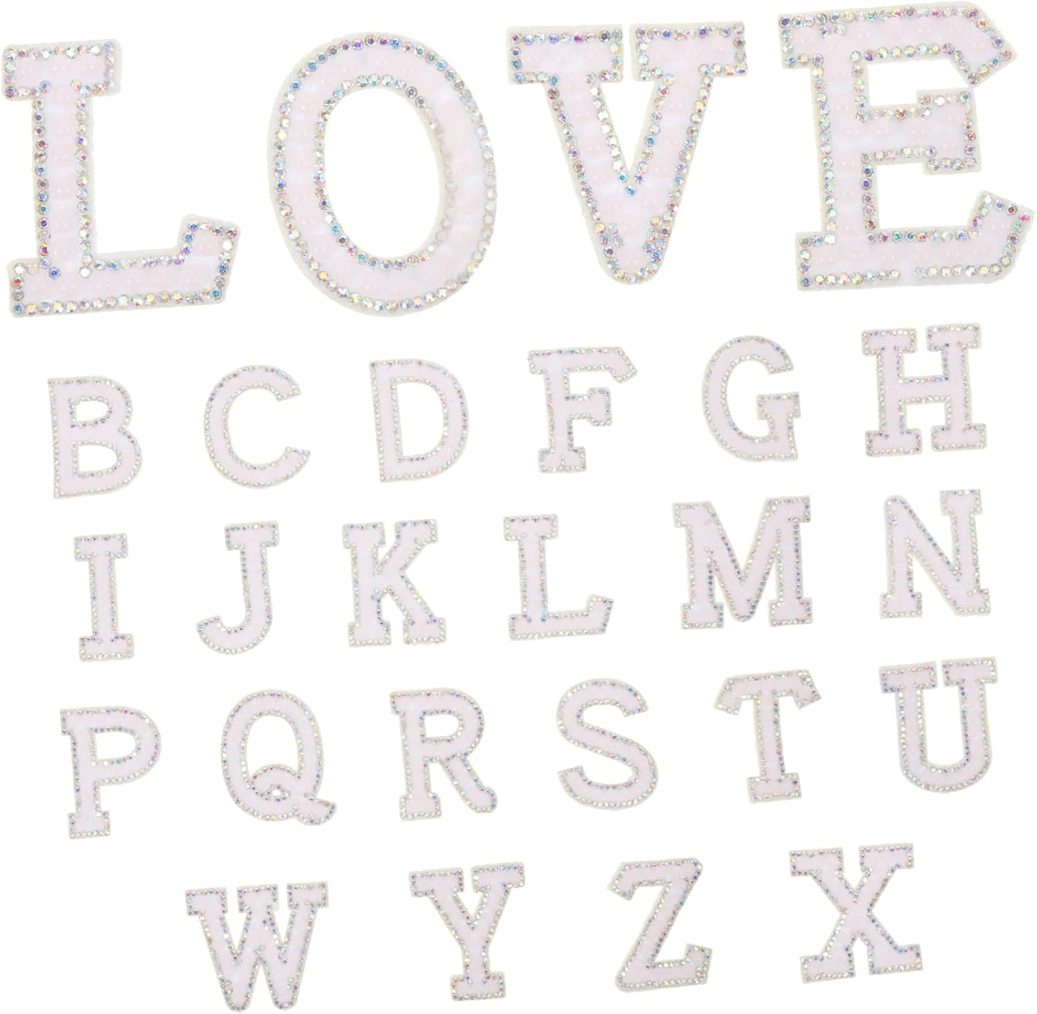 STOBOK 78pcs Alphabet Letter Patch for Crafts Wear-Resistant Decorative Cloth Repair Patches Self-Adhesive Embellishments for Clothing and Accessories
