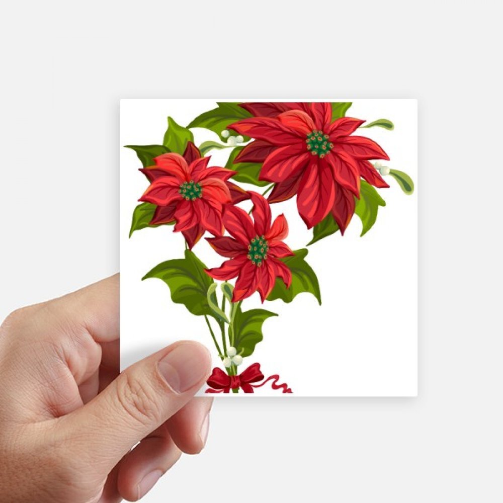 Sticker Poinsettia Fleur de Noël pour Personnaliser Votre Ordinateur Portable et Valise Voyage
