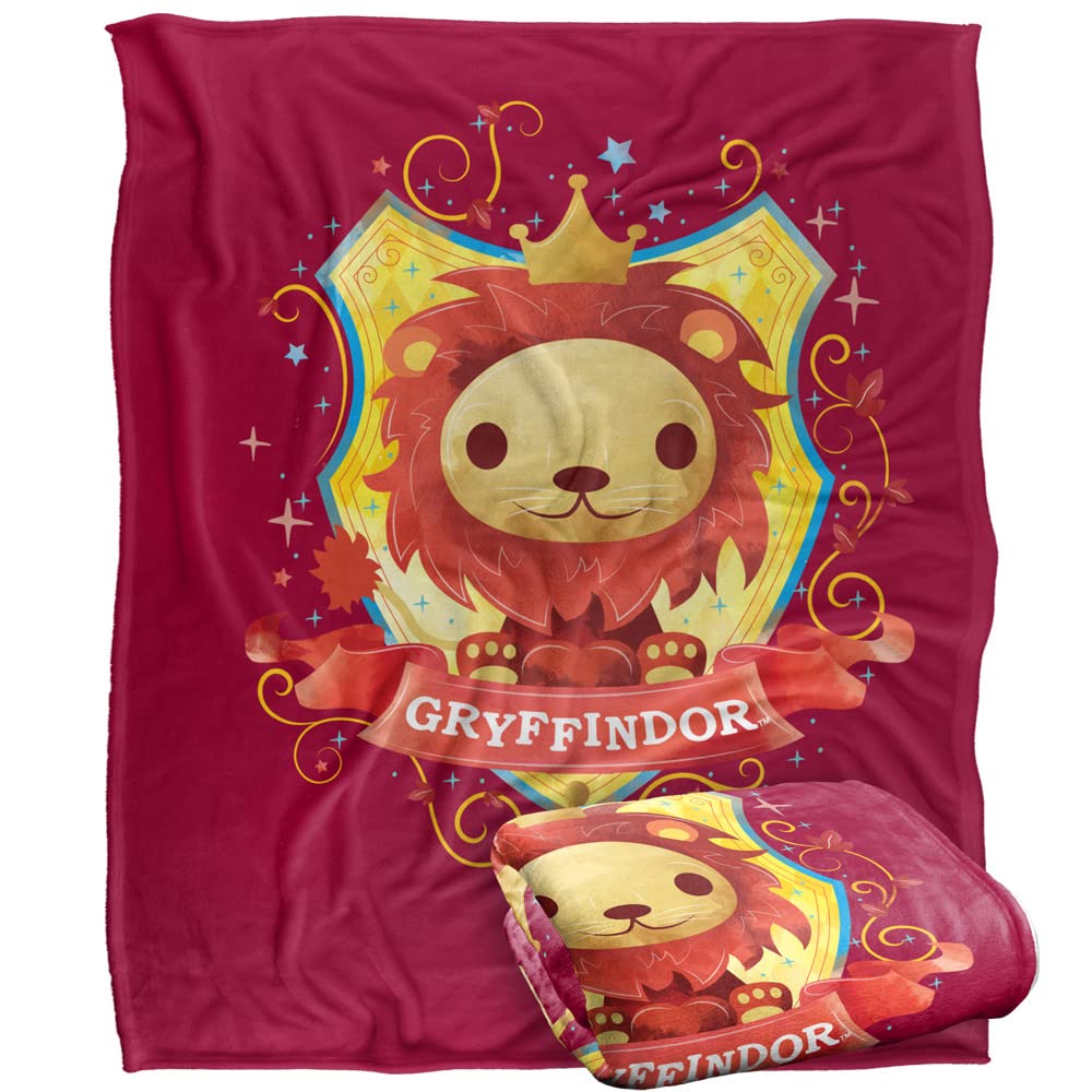 Logovision Multicolor Harry Potter Watercolor Gryffindor Crest Officially Licensed Silky Touch Super Soft Throw Blanket 152 X 127 Cm