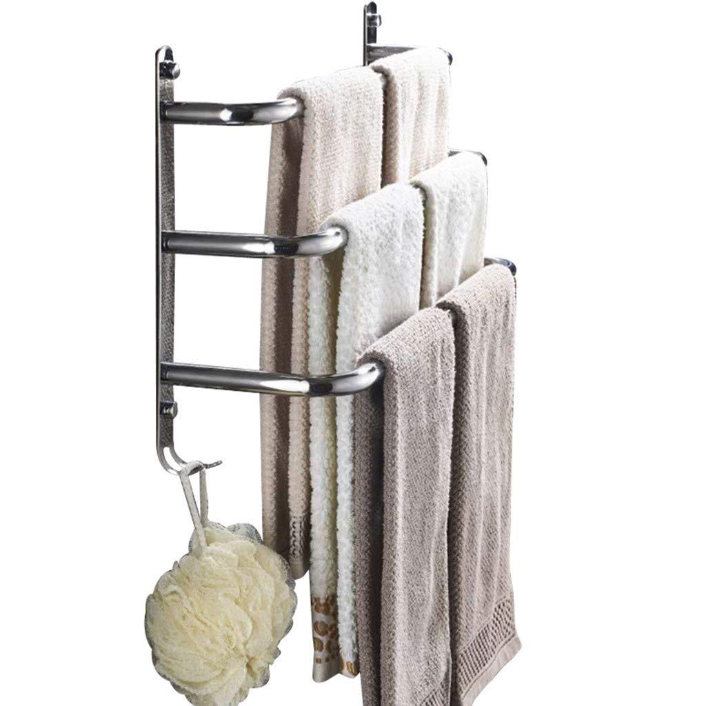 Porte-serviettes salle de bain suspendu anti-humidité avec tige multicouche en inox étagé