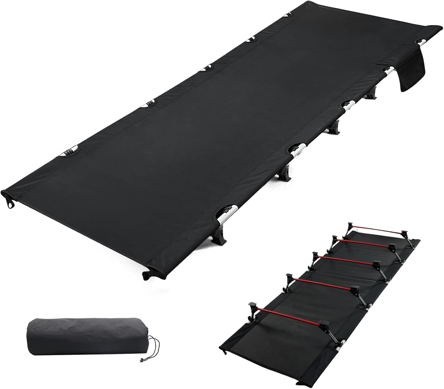 Folding Camping Cot Portable Outdoor Bed Comfortable Sleeping Cots with