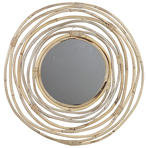 Image of URBNLIVING Large Round Wall Mounted Wooden Mirror (Swirl)