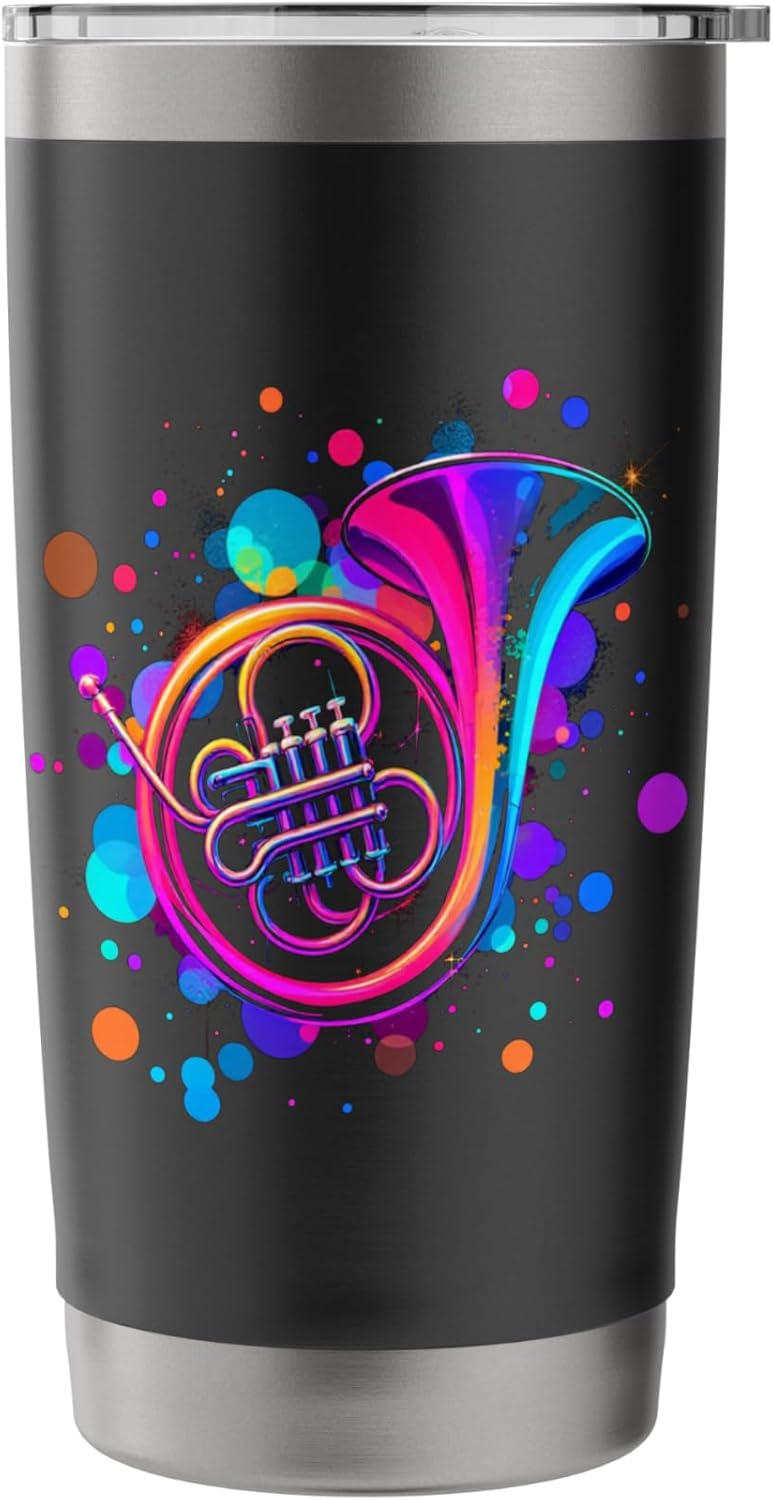 Colorful French horn design Stainless Steel Insulated Tumbler - Image 3