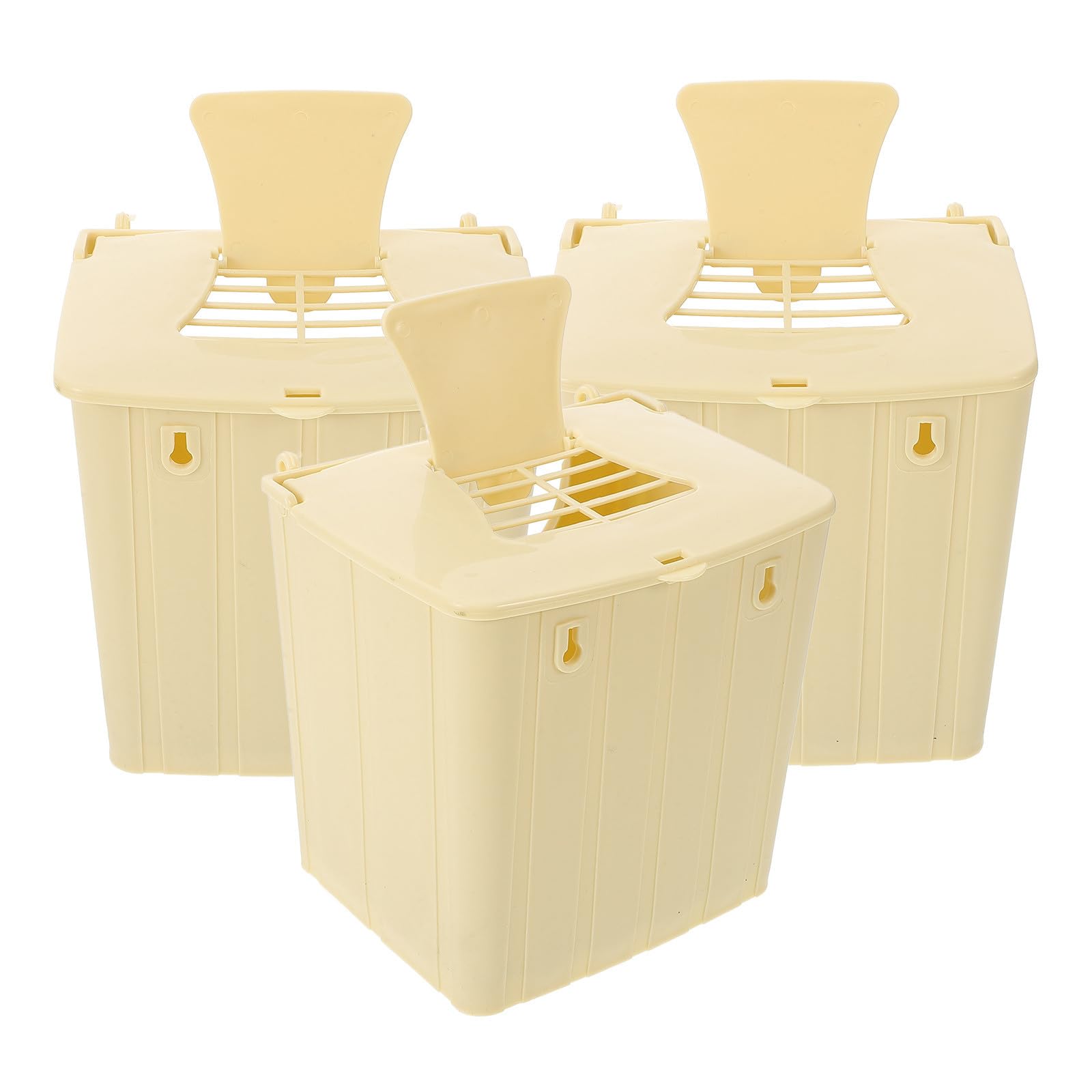 Nichoir à oiseaux en plastique beige suspendu pour perruches x3