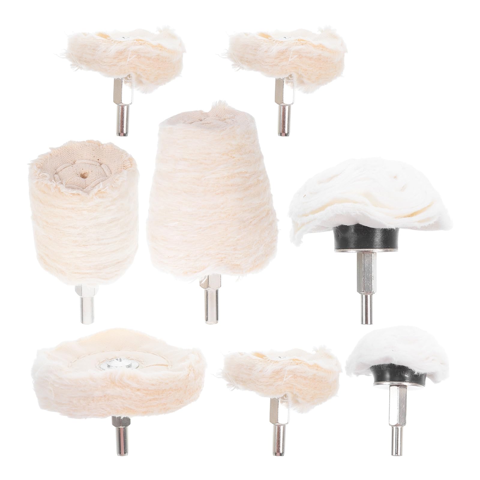 Homoyoyo Set 8 Panni Lucidanti in Cotone Gambo Esagonale 6mm per Auto e Superfici Metalliche, Ruote Lucidanti per Rimuovere Graffi e Macchie, Kit Strumenti Lucidare Auto Professionale